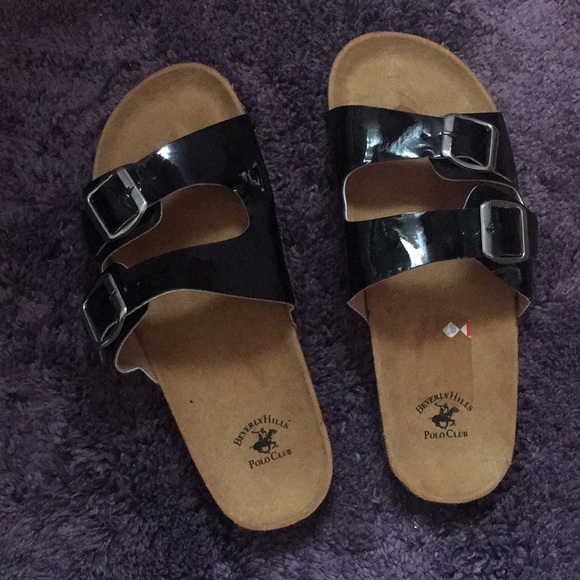 Beverly Hills Polo Club Shoes - Beverly Hills Polo Club Leather Slide Sandals NWOT